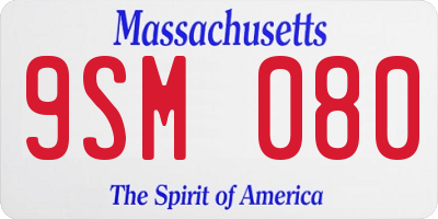 MA license plate 9SM080