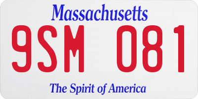 MA license plate 9SM081