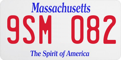 MA license plate 9SM082