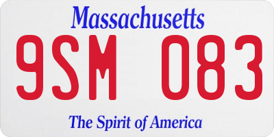 MA license plate 9SM083