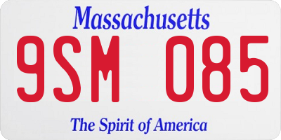 MA license plate 9SM085