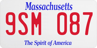 MA license plate 9SM087