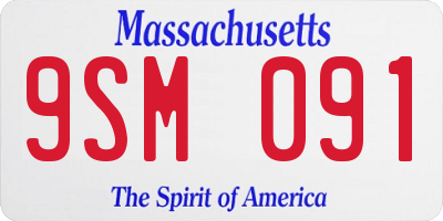 MA license plate 9SM091