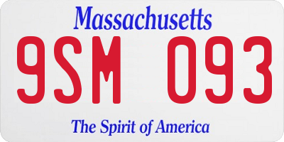 MA license plate 9SM093