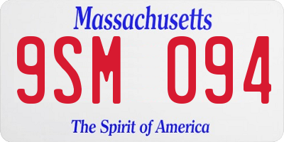 MA license plate 9SM094