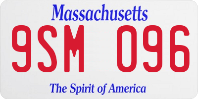 MA license plate 9SM096
