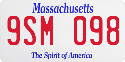 MA license plate 9SM098