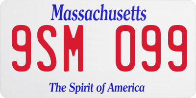MA license plate 9SM099
