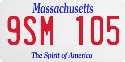 MA license plate 9SM105