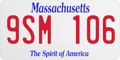 MA license plate 9SM106