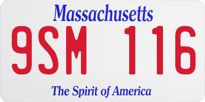 MA license plate 9SM116