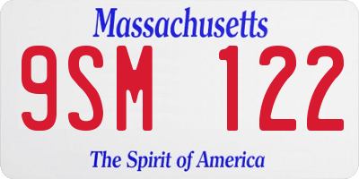 MA license plate 9SM122