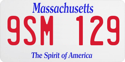 MA license plate 9SM129