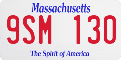 MA license plate 9SM130
