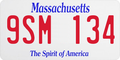 MA license plate 9SM134