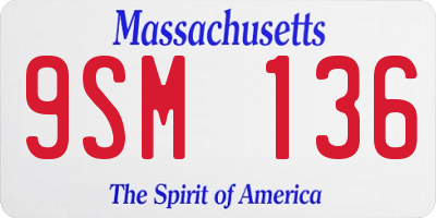 MA license plate 9SM136