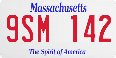 MA license plate 9SM142