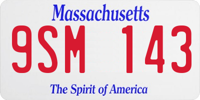 MA license plate 9SM143