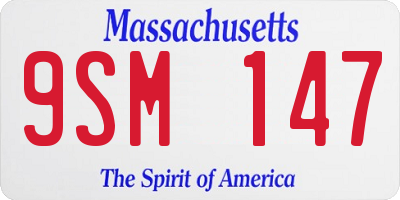 MA license plate 9SM147
