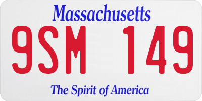 MA license plate 9SM149