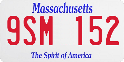MA license plate 9SM152