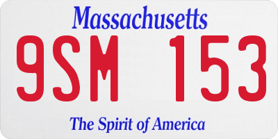 MA license plate 9SM153