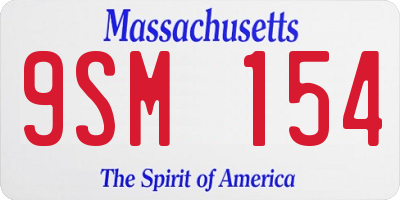 MA license plate 9SM154