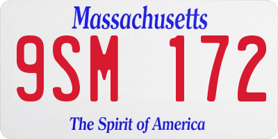 MA license plate 9SM172