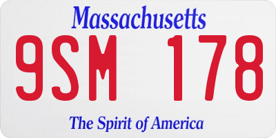 MA license plate 9SM178
