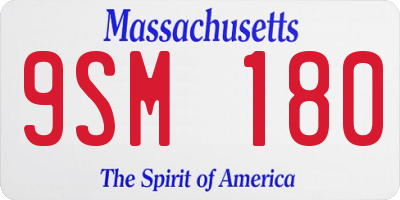 MA license plate 9SM180