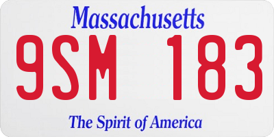 MA license plate 9SM183