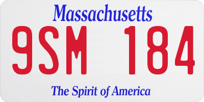 MA license plate 9SM184
