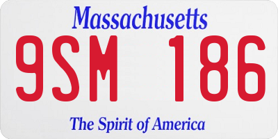 MA license plate 9SM186