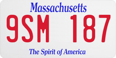 MA license plate 9SM187