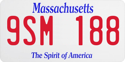 MA license plate 9SM188