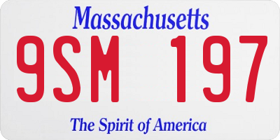 MA license plate 9SM197