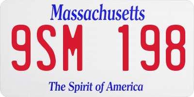 MA license plate 9SM198