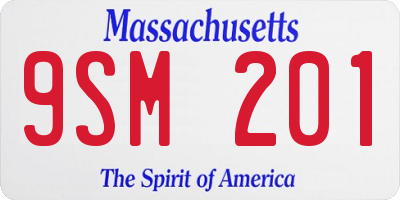 MA license plate 9SM201
