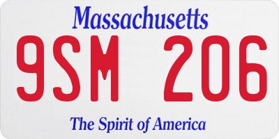MA license plate 9SM206