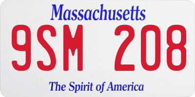 MA license plate 9SM208