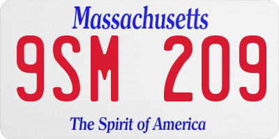 MA license plate 9SM209