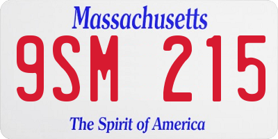 MA license plate 9SM215