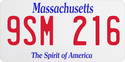 MA license plate 9SM216