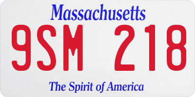 MA license plate 9SM218