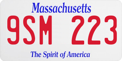 MA license plate 9SM223
