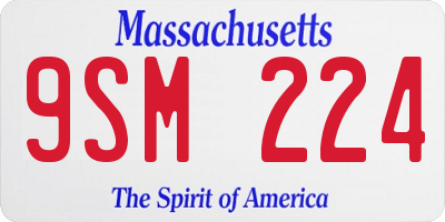 MA license plate 9SM224