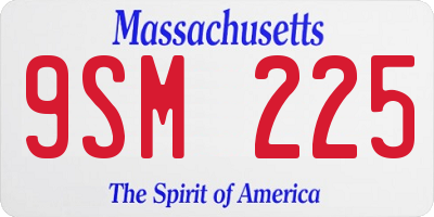 MA license plate 9SM225