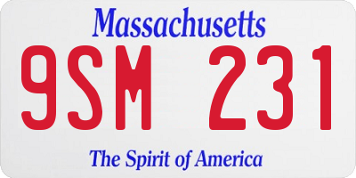 MA license plate 9SM231