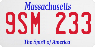 MA license plate 9SM233