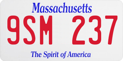 MA license plate 9SM237